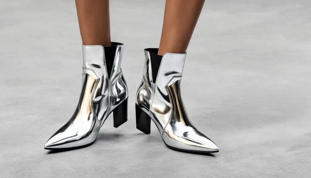 Ankle boots with metallic hardware