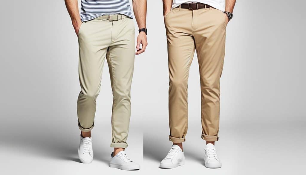 chinos and sneakers