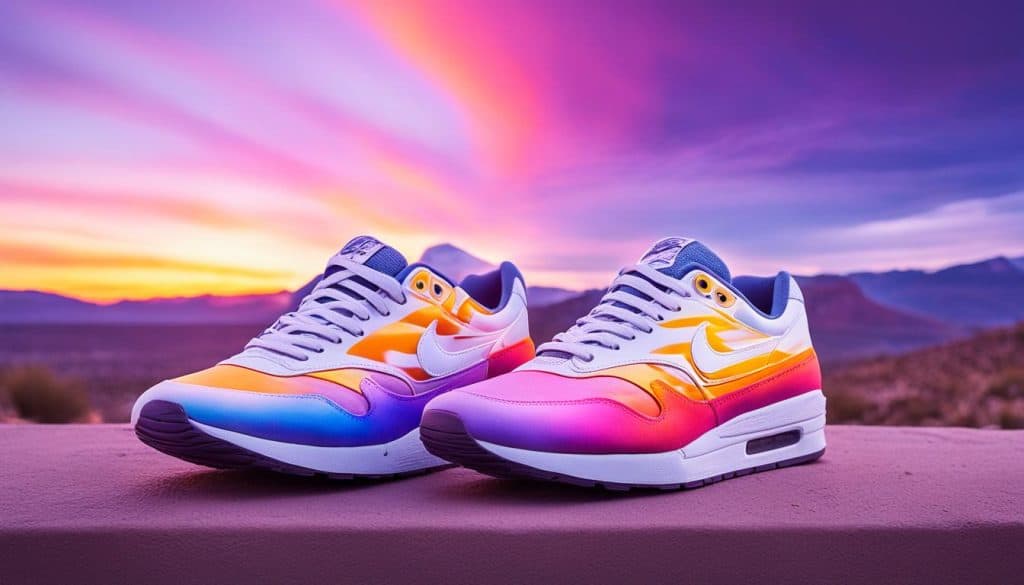sunset-themed sneakers