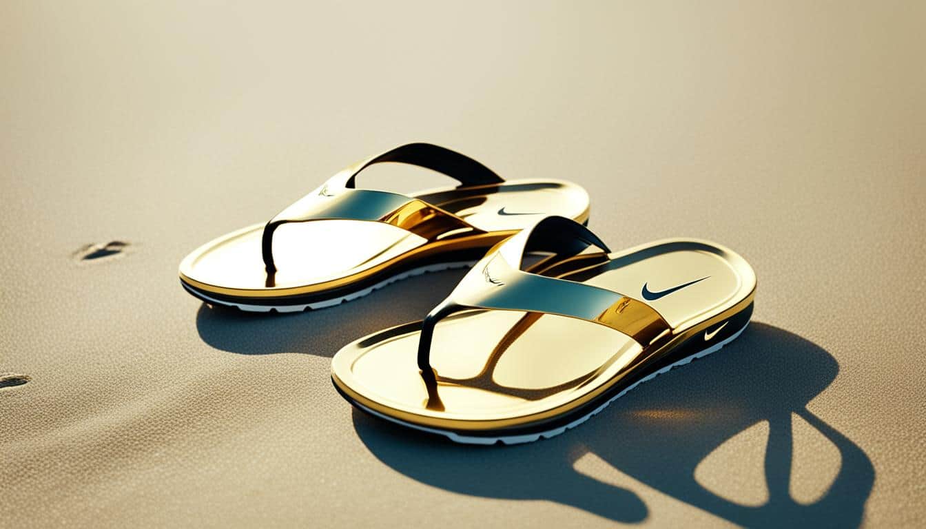 Gold Nike Sandals