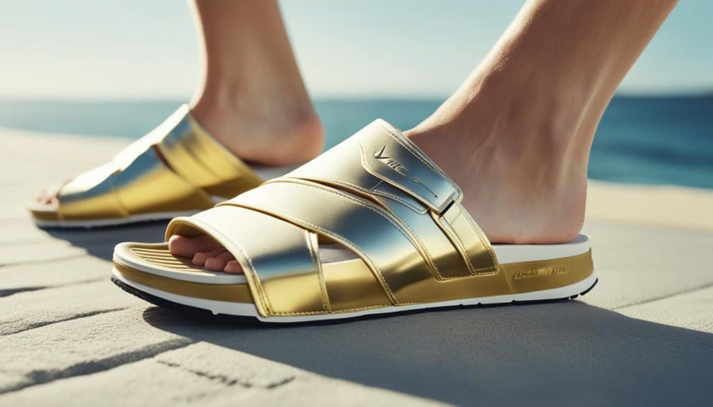 Nike Asuna Gold Slides