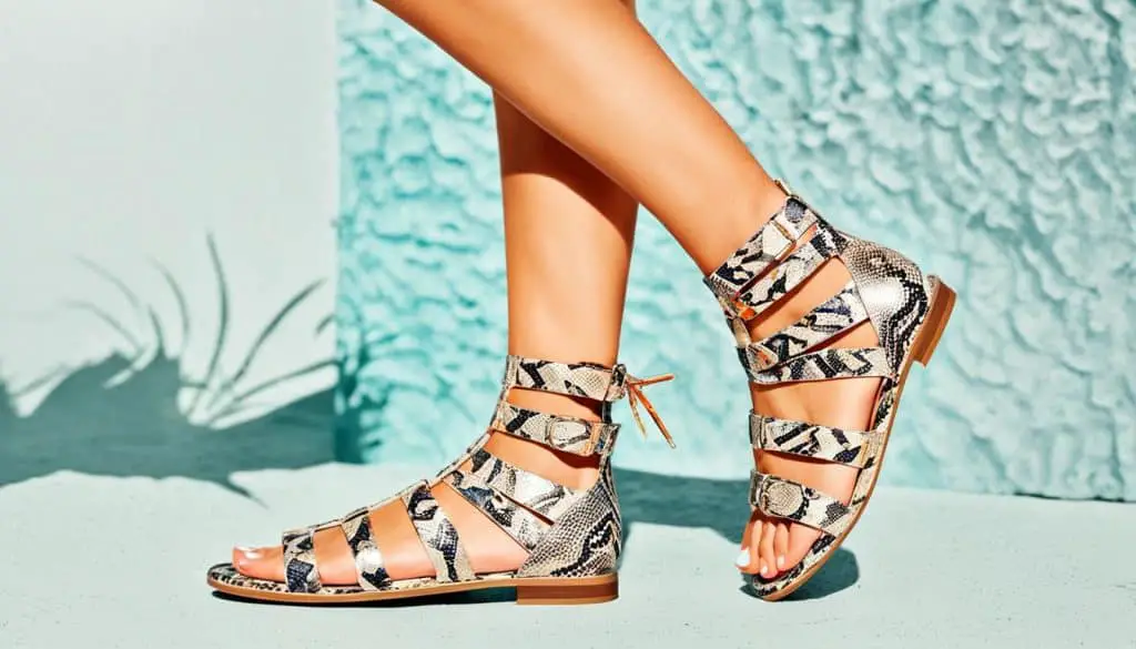 Boohoo Snake Print Gladiator Sandals