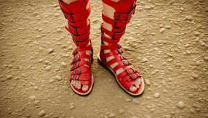 Red Gladiator Sandals