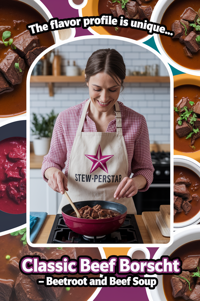 Classic Beef Borscht - Beetroot and Beef Soup