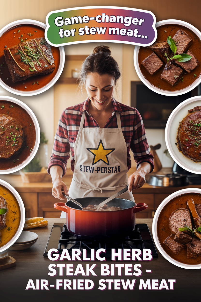 Garlic Herb Steak Bites - Air-Fried Stew Meat
