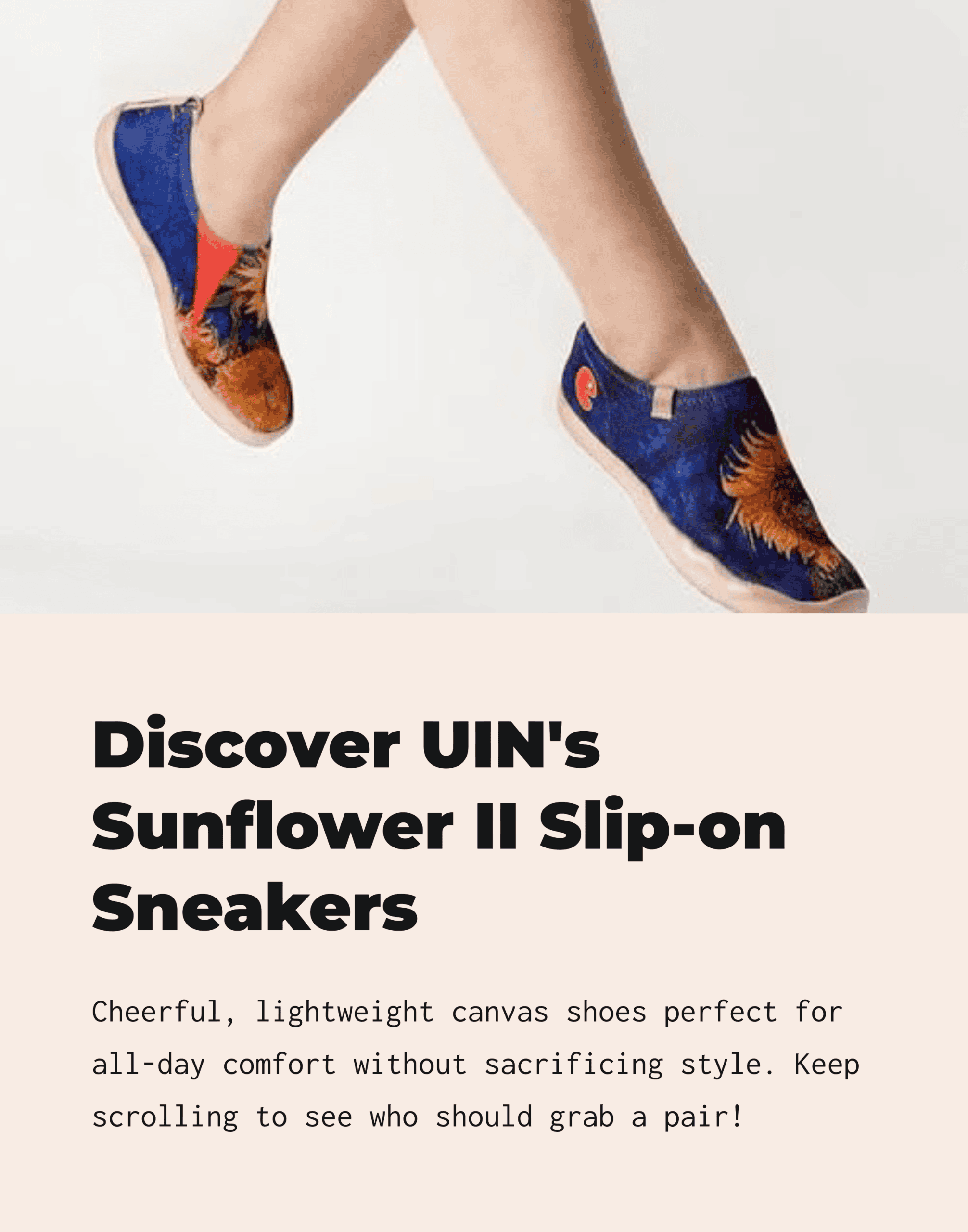 The UIN Sunflower II will make you smile each time you glance down
