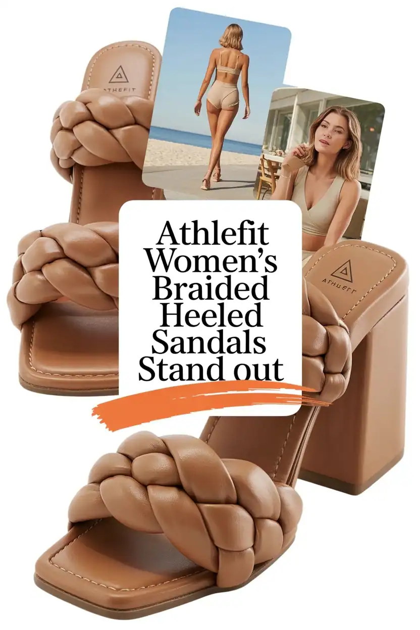 Athlefit Women’s Braided Heeled Sandals Stand Out