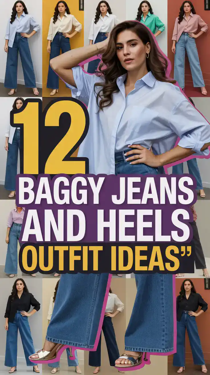 Baggy Jeans and Heels Outfit