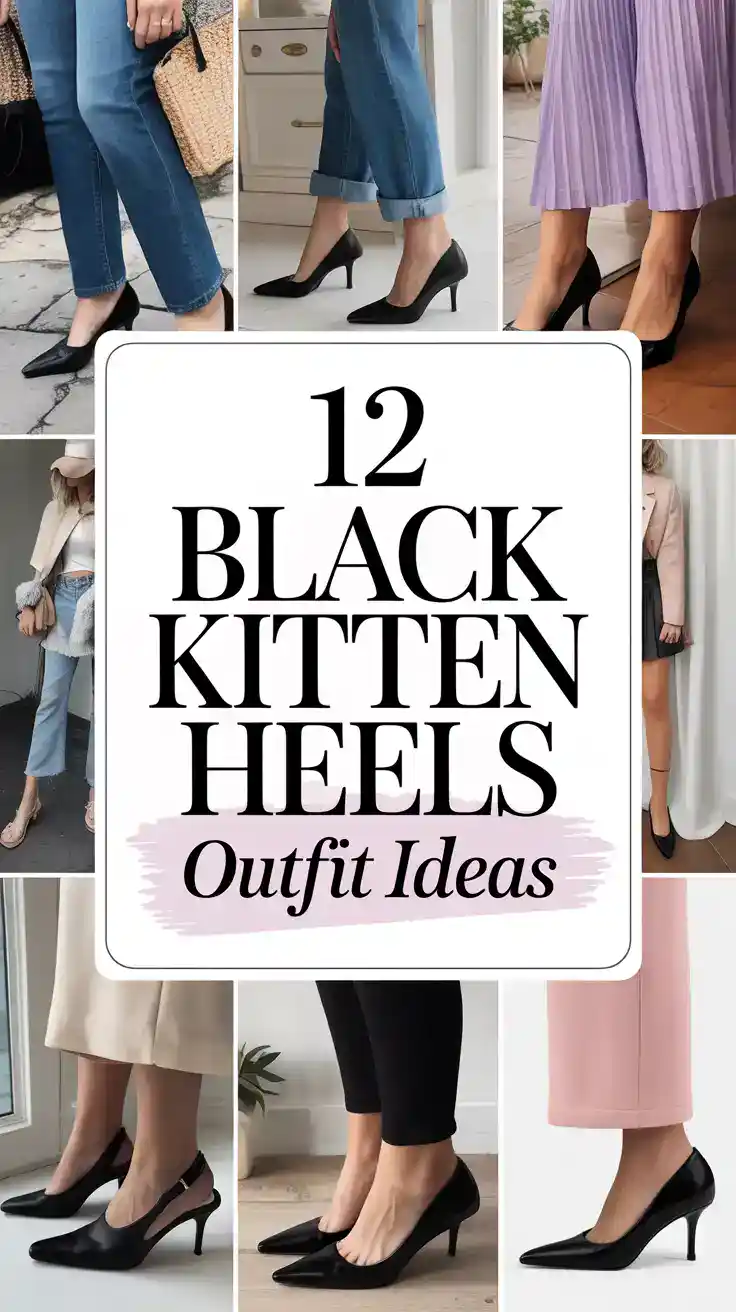 Black Kitten Heels Outfit