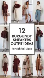 Burgundy Sneakers Outfit