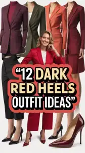 Dark Red Heels Outfit