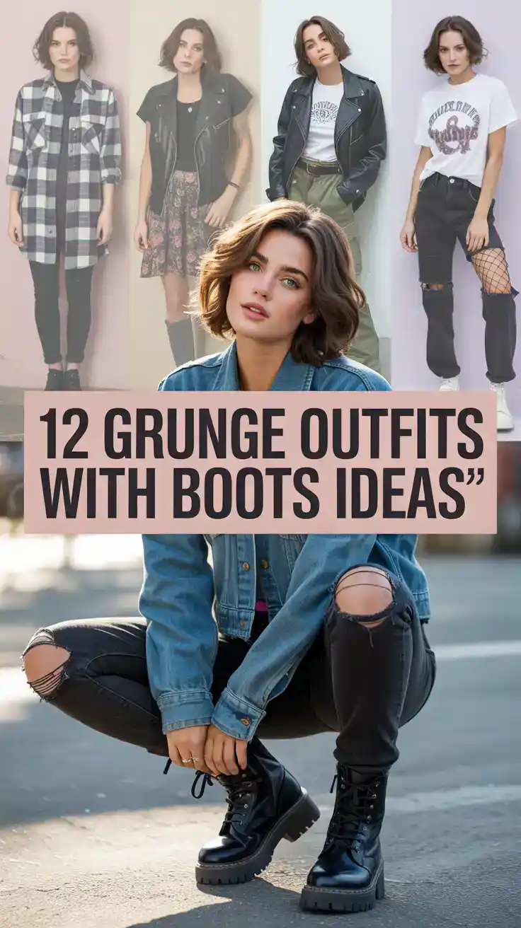 Grunge Outfits With Boots