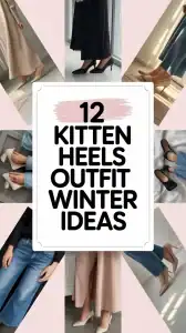 Kitten Heels Outfit Winter