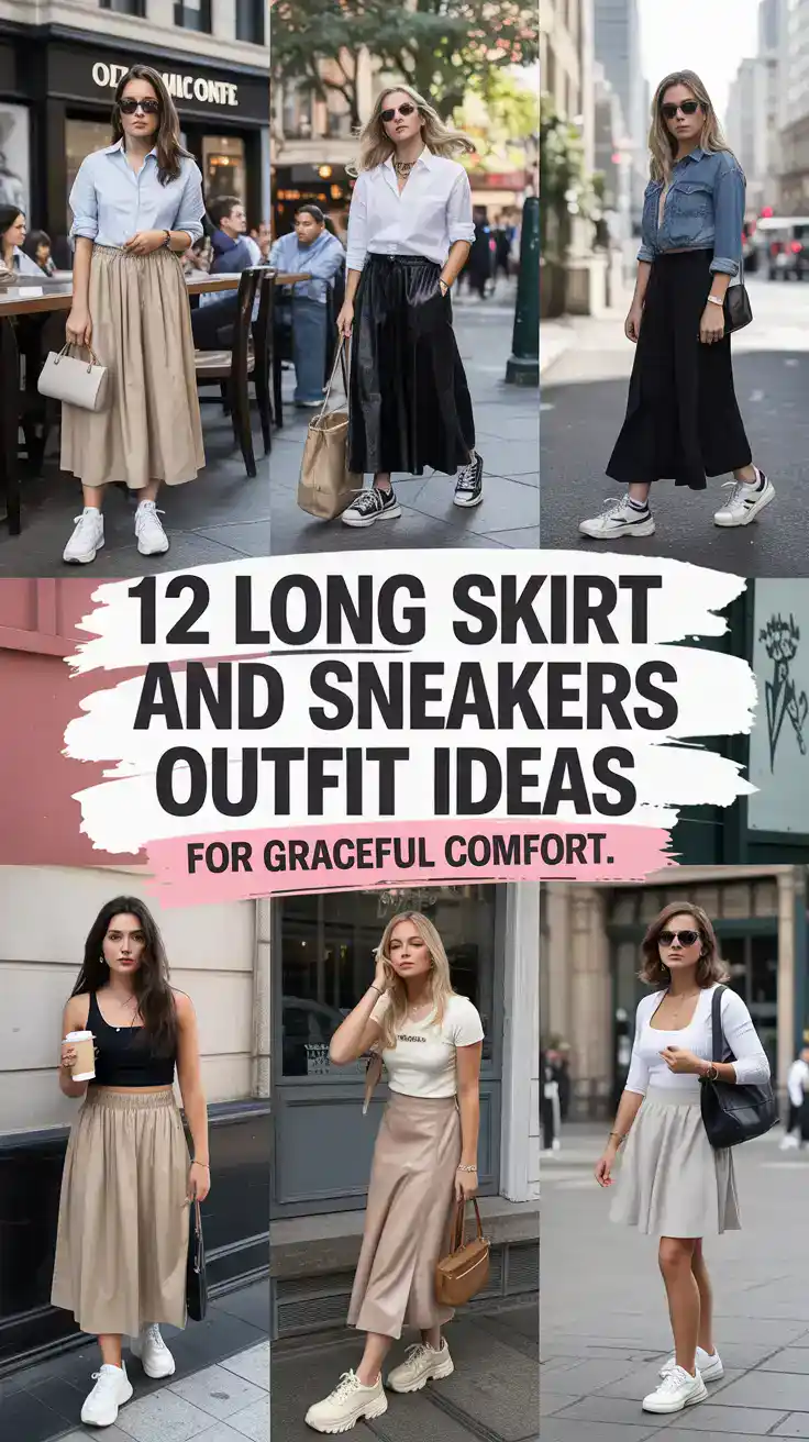 Long Skirt and Sneakers