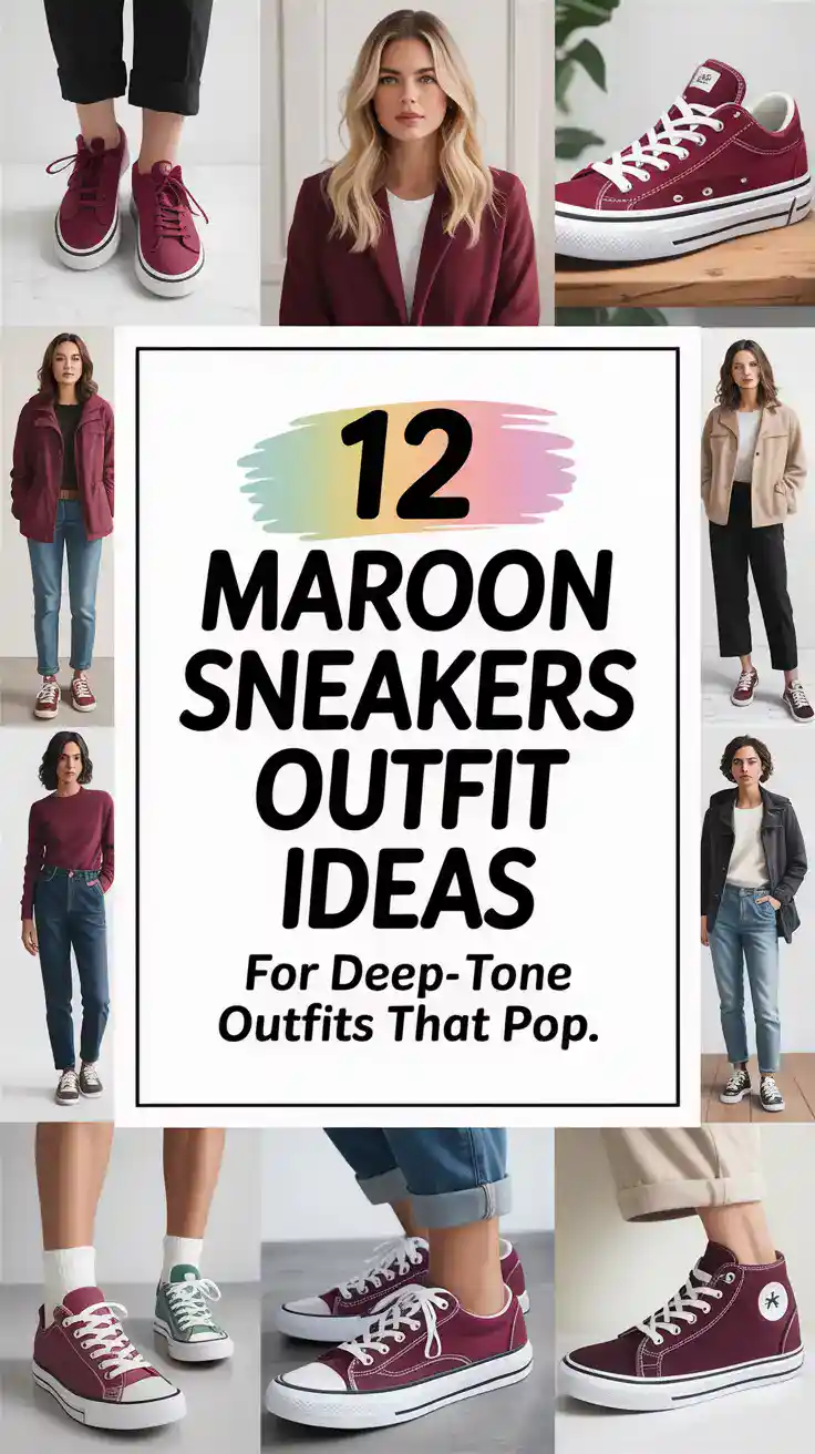 Maroon Sneakers Outfit