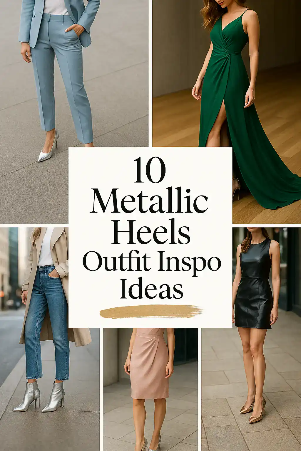 Metallic Heels Outfit
