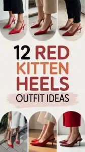 Red Kitten Heels Outfit