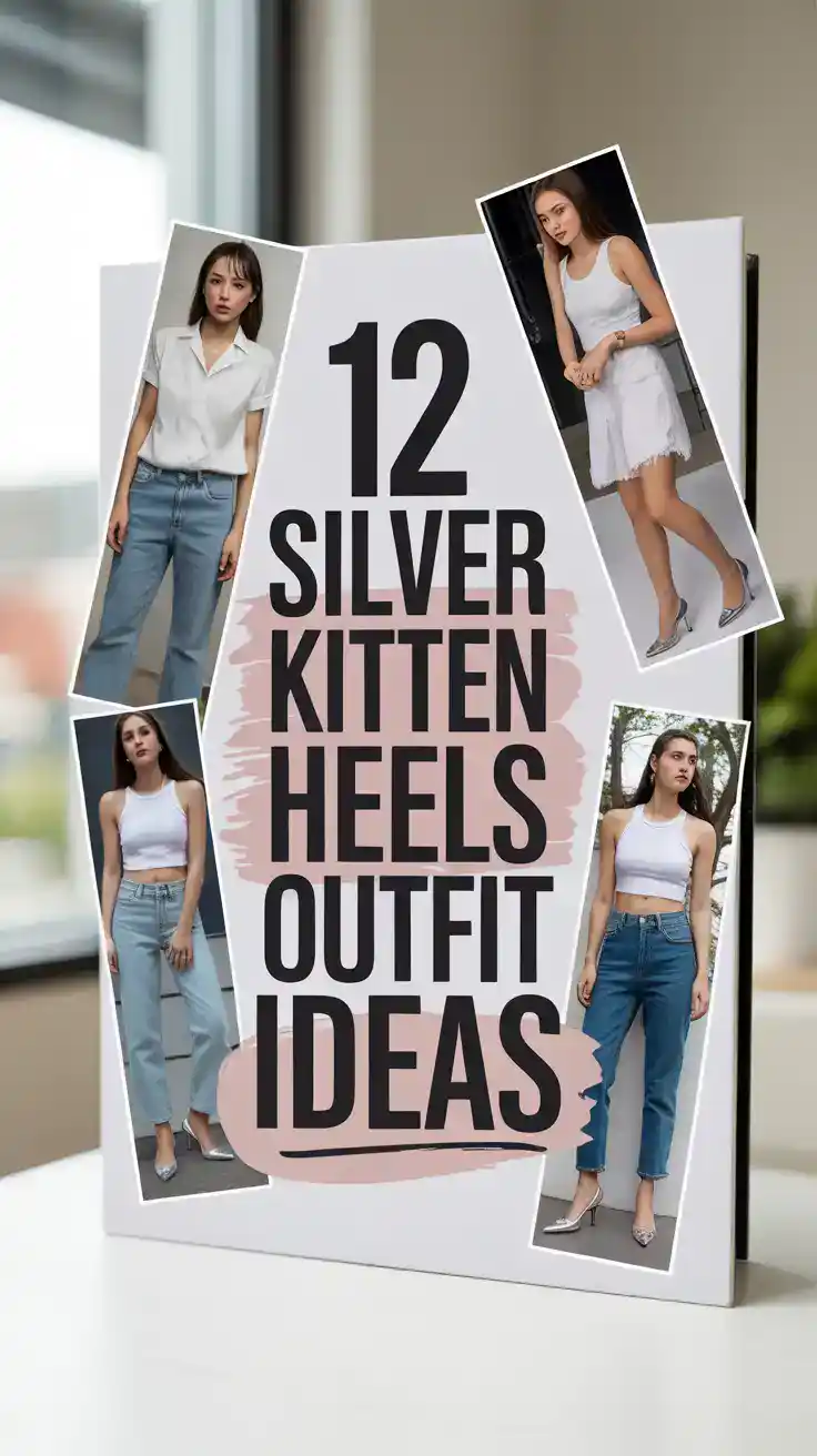 Silver Kitten Heels Outfit