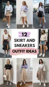 Skirt and Sneakers Outfit