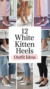 White Kitten Heels Outfit