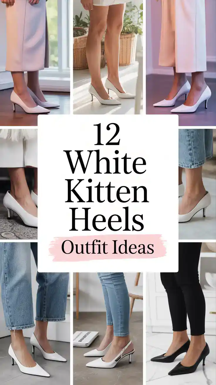 White Kitten Heels Outfit