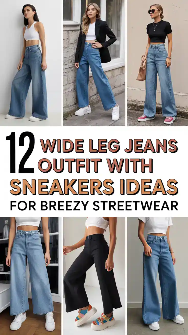 Wide Leg Jeans Outfit With Sneakers