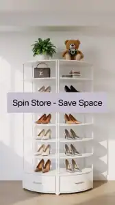 8 Tier Rotating Shoe Rack Tower