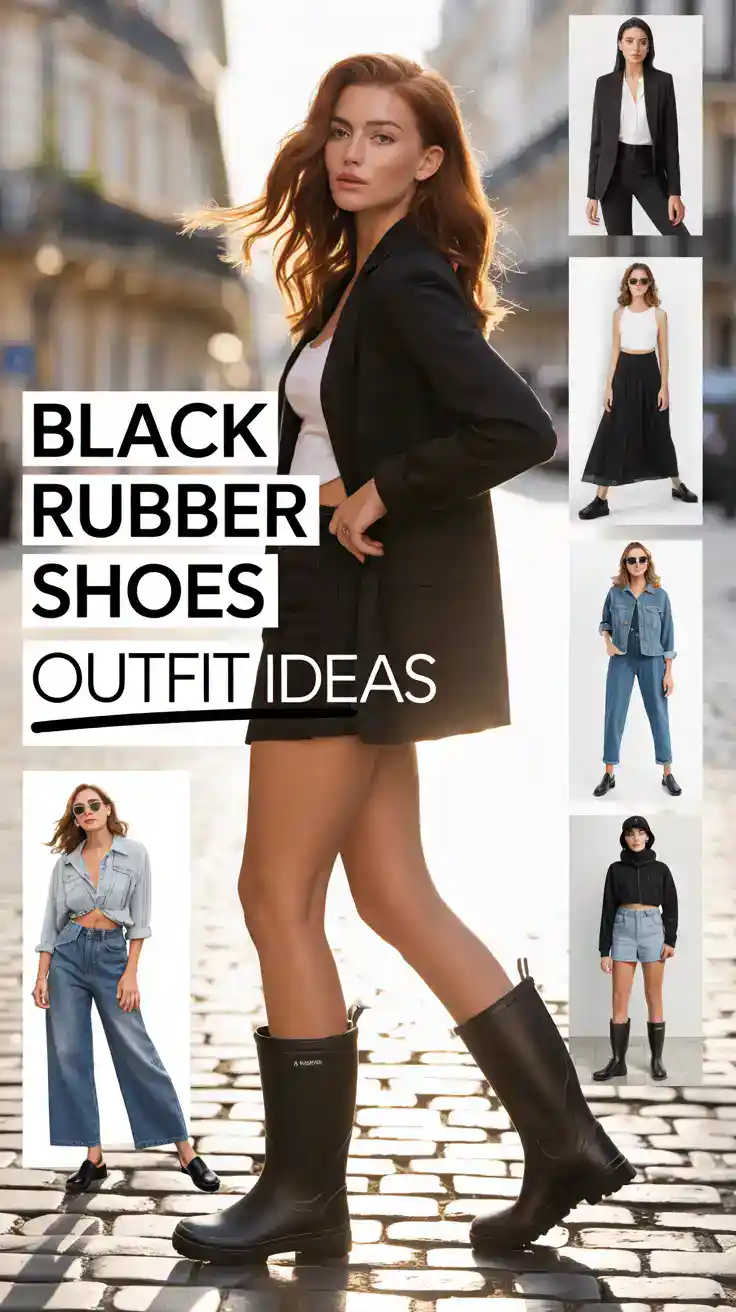Black Rubber Shoes Outfit