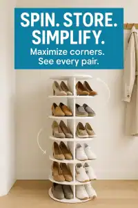 Rotating Shoe Rack Tower