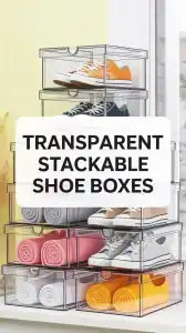 Transparent Stackable Shoe Boxes