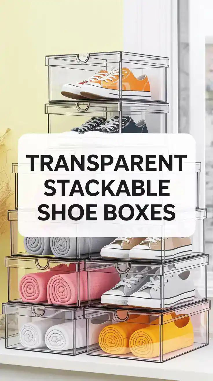 Transparent Stackable Shoe Boxes