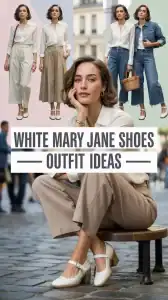 White Mary Jane Shoes Outfit